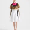 Belted Gabardine Skirt