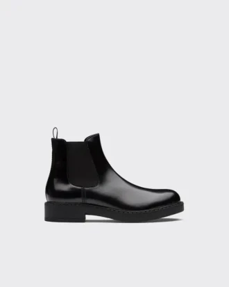 Brushed Leather Chelsea Boots