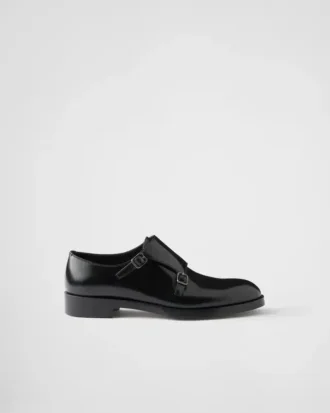 Brushed Leather Double Monk Strap Shoes