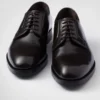 Brushed Leather Lace-Up Shoes