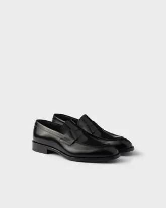 Brushed Leather Loafers