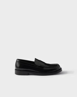 Brushed Leather Loafers