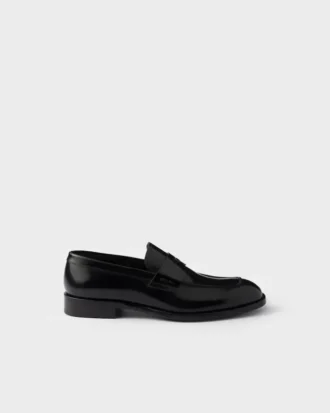 Brushed Leather Loafers