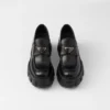 Brushed Leather Monolith Loafers