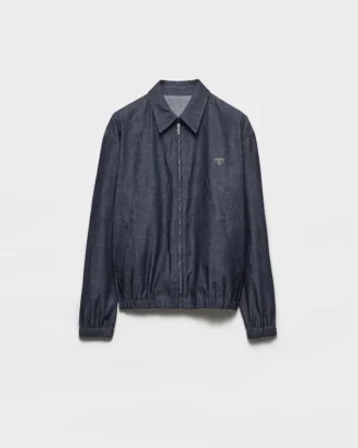 Chambray Denim Blouson Zipper Jacket