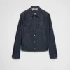 Chevron Denim Blouson Jacket