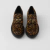 Chocolate Printed Leather Loafers