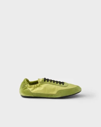Collapse Re-Nylon and Suede Elasticized Sneakers