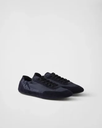 Collapse Re-Nylon and Suede Sneakers