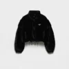 Convertible Cropped Velvet Down Jacket