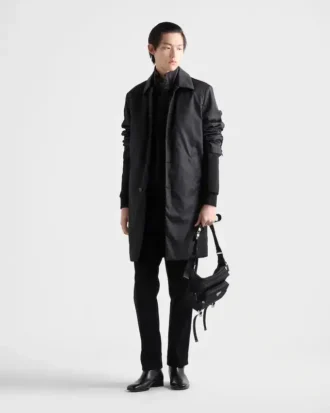 Cotton Fleece Zipper Jacket with Re-Nylon Details