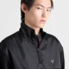 Cotton Fleece Zipper Jacket with Re-Nylon Details