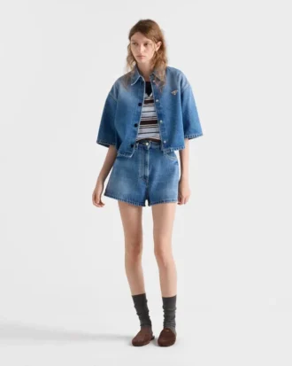 Cropped Denim Shirt