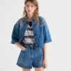 Cropped Denim Shirt