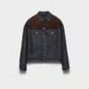 Denim and Suede Blouson Jacket