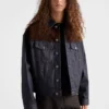 Denim and Suede Blouson Jacket