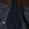 Denim and Suede Blouson Jacket