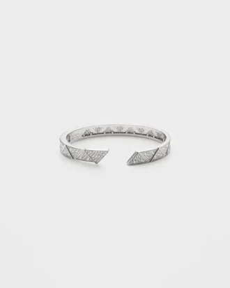 Eternal Gold Bangle Bracelet in White Gold with Pava Diamonds
