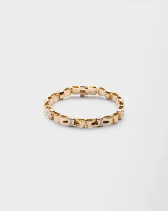 Eternal Gold Bow Bracelet in Yellow Gold and Laboratory-Grown Diamonds