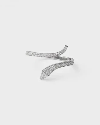 Eternal Gold Snake Bracelet in White Gold and Diamonds