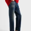 Five-Pocket Washed Denim Jeans