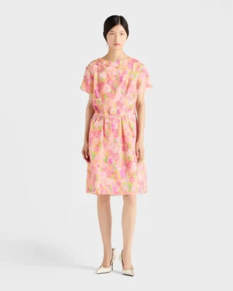 Floral Print Cloquet Dress