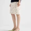 Floral-Print Quilted Satin Skirt