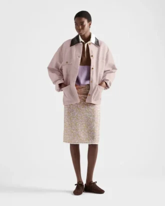 Floral Print Re-Nylon Midi-Skirt