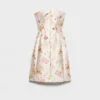 Floral Print Silk and Wool Dress