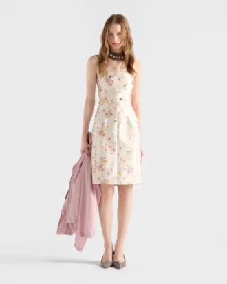 Floral Print Silk and Wool Dress