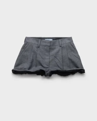 Grisaille and Antiqued Satin Shorts