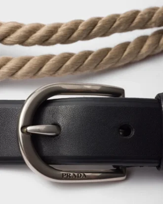 Leather and Cord Belt