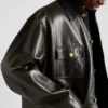 Leather and Shearling Caban Jacket