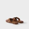 Leather Crisscross Slides with Buckle