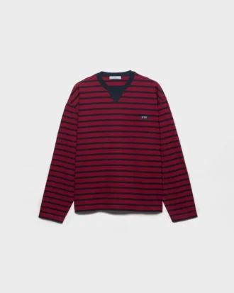Long-Sleeved Striped Jersey T-Shirt