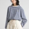 Long-Sleeved Striped Jersey T-Shirt