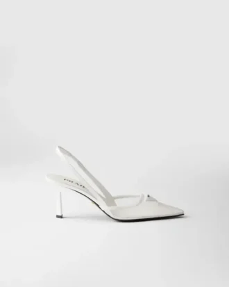 Mesh Fabric Slingback Pumps