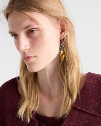 Metal and Glass Earrings