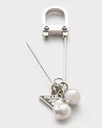 Metal and Pearl Brooch
