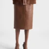 Nappa Leather Pencil Skirt