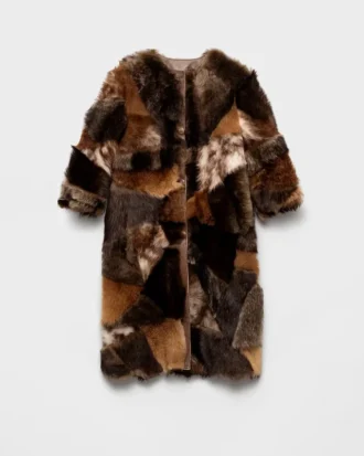 Patchwork Shearling Coat