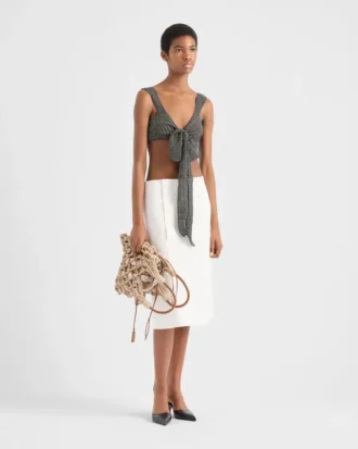 Polka-Dot Silk Chiffon Bralette Top