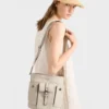 Prada Route Mini Canvas and Leather Bucket Bag