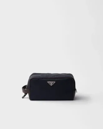 Prada Speedrock Re-Nylon and Leather Pouch