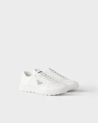 Prax 01 Re-Nylon and Brushed Leather Sneakers
