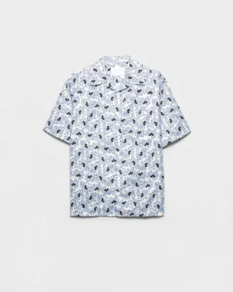 Printed Cotton Blend Bowling Shirt