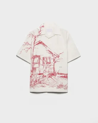 Printed Cotton Bowling Shirt