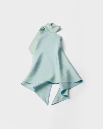 Printed Silk Twill Halter Top