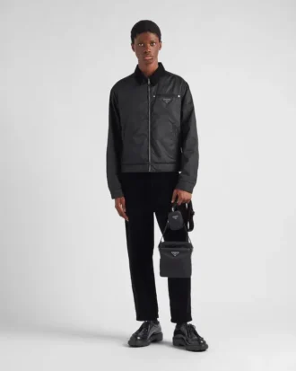 Re-Nylon and Saffiano Shoulder Bag