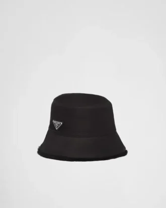 Re-Nylon and Shearling Bucket Hat